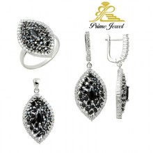 Gümüş zirkon taşlı set